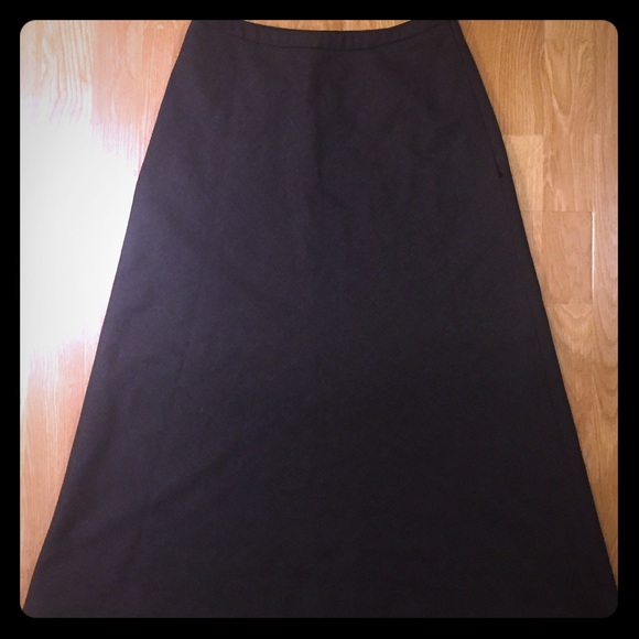 Charcoal Grey Wool A-line Skirt