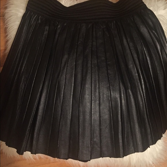 New!! Parker Pleated Leather Miniskirt - Picture 4 of 4