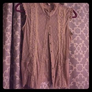 free people lace button shirt