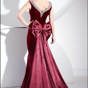 Dark Red velvet gown