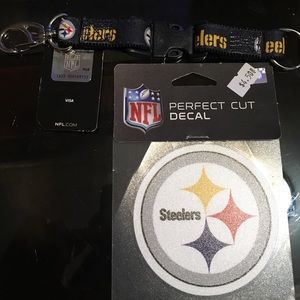 Steelers Keychain, car Decal, pj pants and T-shirt