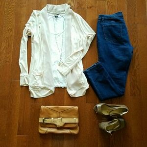 Ann Taylor Pink Open Cardigan (Size Small)