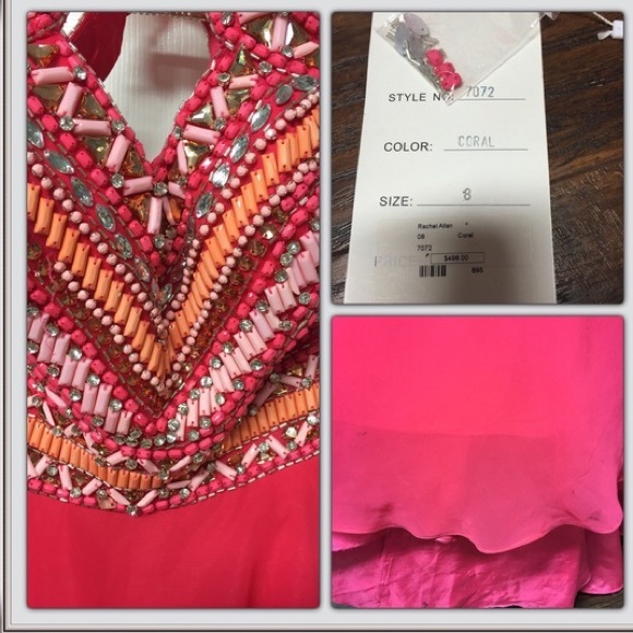 Rachel Allan Chiffon A-Line Formal Gown Dress - Picture 4 of 4