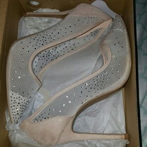 Mauve crystal heels
