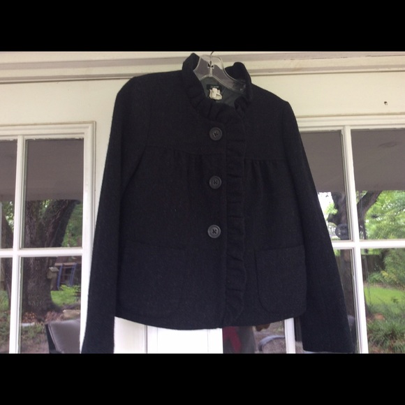 J. Crew Fiona Ruffle Jacket/coat sz 2 - Picture 2 of 4