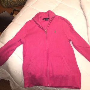Women's Pink polo zip up