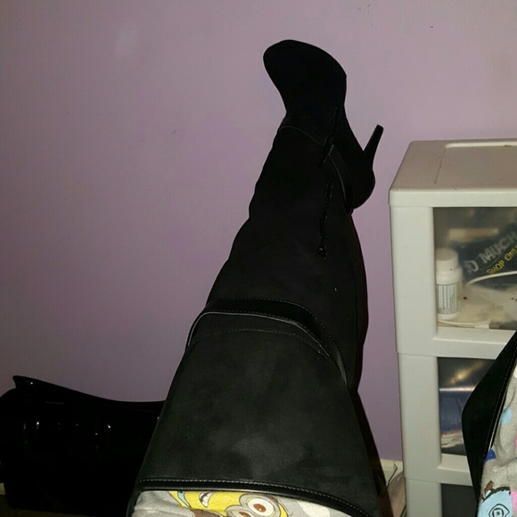 Over the knee suede boots