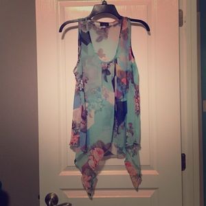 Beautiful Italian brand sheer sleeveless overlay