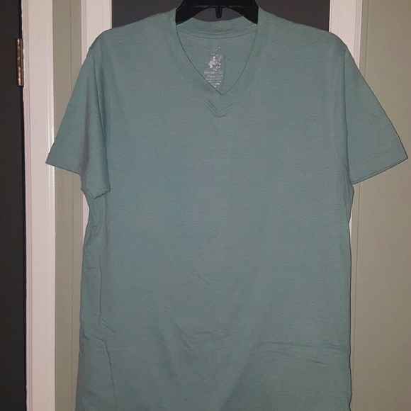 Men's Light Teal V-Neck Tee