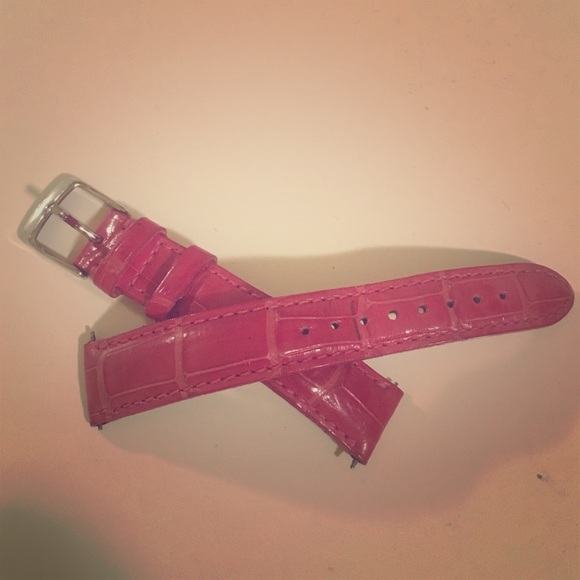 Michelle Urban Pink Leather Watch Band