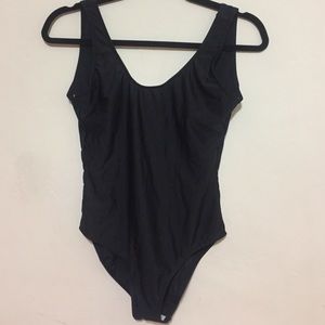 Black one piece bathing suit
