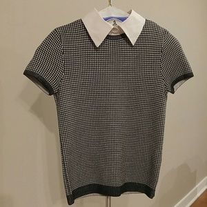 Alice + Olivia houndstooth collared top