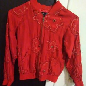 Cute silk embroidered jacket
