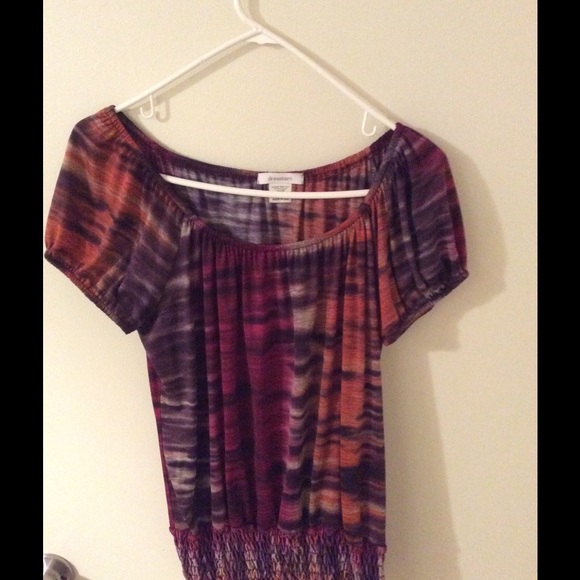 Multicolor top.