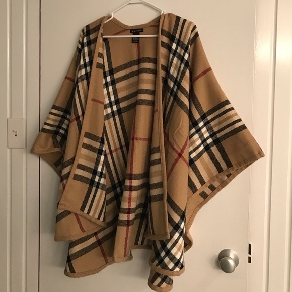 Plaid poncho/wrap