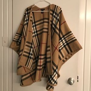 Plaid poncho/wrap