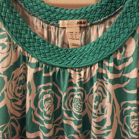 Teal flower top - Picture 2 of 2