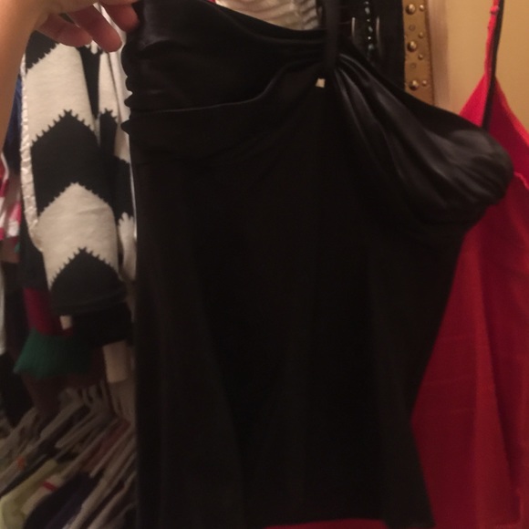 Antonio Melani Black silk halter top