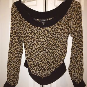 Super fun sheer animal print top