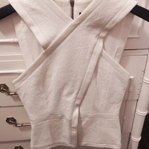 BCBG criss cross cutout top