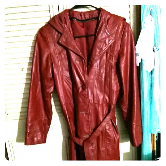 Red leather jacket
