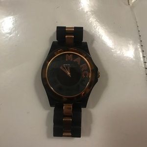 Women's Marc Jacobs black& rose gold acrylic watch