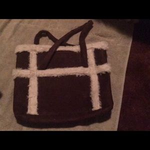 Adorable fuzzy tote bag