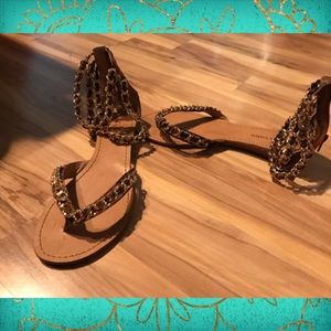 Gold and Brown Sandals