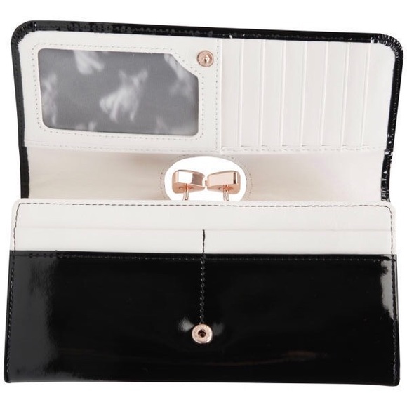 NWT Ted Baker bow top leather black matinee purse