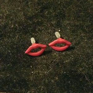 Red Lip Earrings
