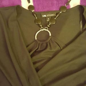 Black Wrap w/tie neck