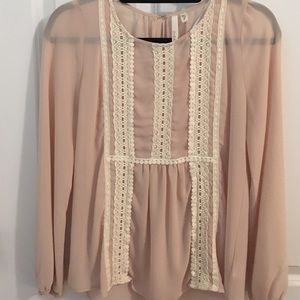 Sheer Beige Detailed Blouse