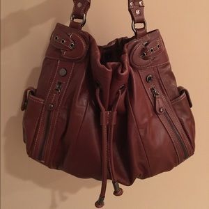 SALE!! Brown Leather Hobo Bag