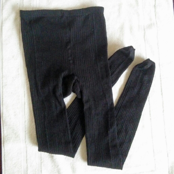 Black Ribbed Tights