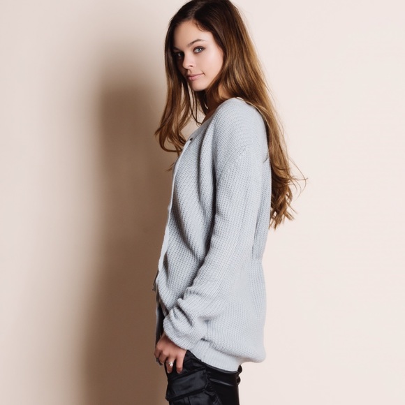 Lace Up Sweater Top - Picture 2 of 4
