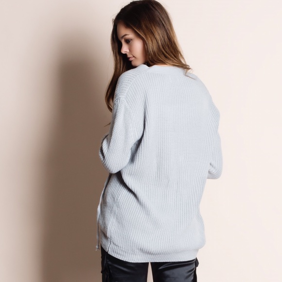 Lace Up Sweater Top - Picture 3 of 4