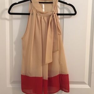 Sleeveless Blouse with Bow