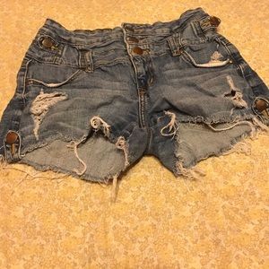 jean high waisted shorts