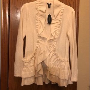 Ruffle wool blazer