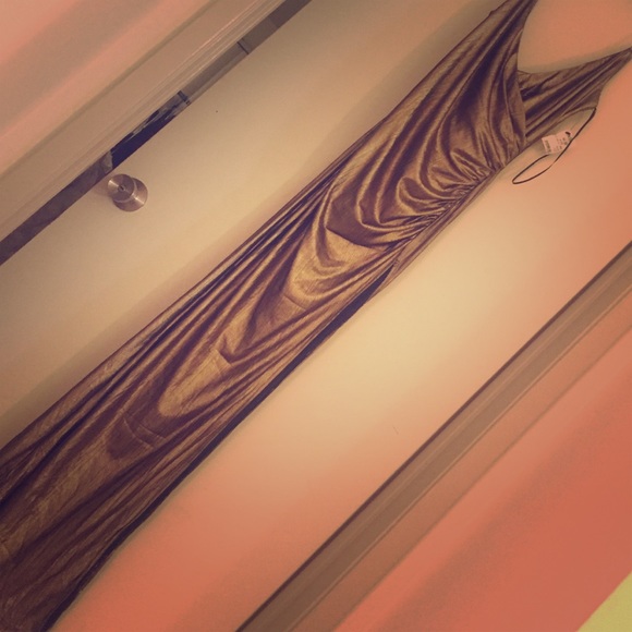 Gold dress with split