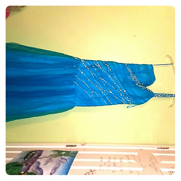 Blue, Mermaid Prom Dress