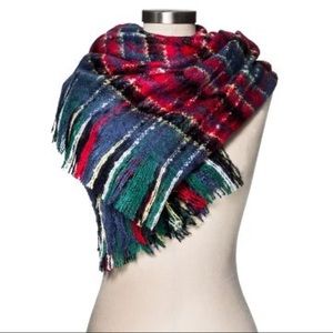 Plaid blanket scarf