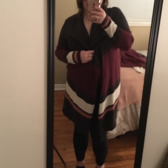 Long striped sweater