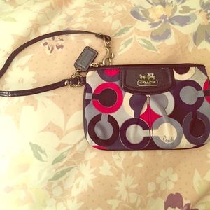 Red White & Blue Coach Wristlet