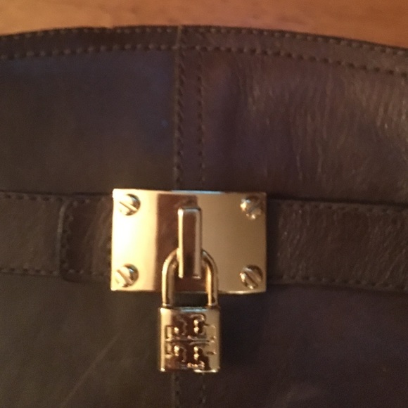 Pristine Tory Burch Bak-Zip LOGO Leathr Knee Boots - Picture 2 of 4