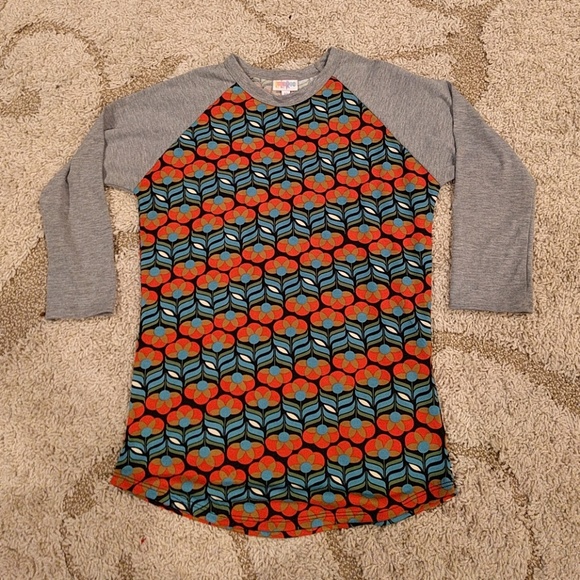 Lularoe floral Randy XS baseball tee