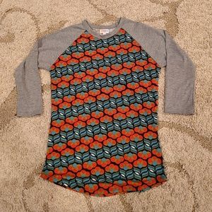 Lularoe floral Randy XS baseball tee
