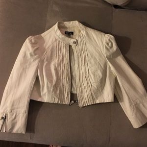 White Bebe cropped jacket