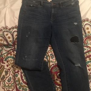 Jcrew Toothpick distressed and destroyed jean