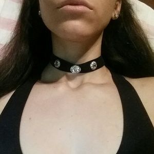 Black Velvet Choker with Jewels